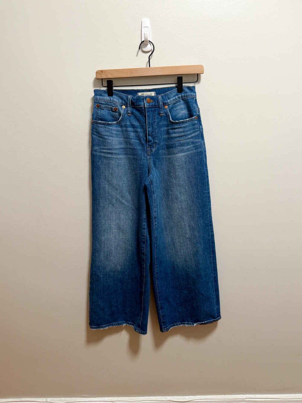 Madewell wide leg cropped jeans dark wash high rise‎ casual relaxed trendy 26
